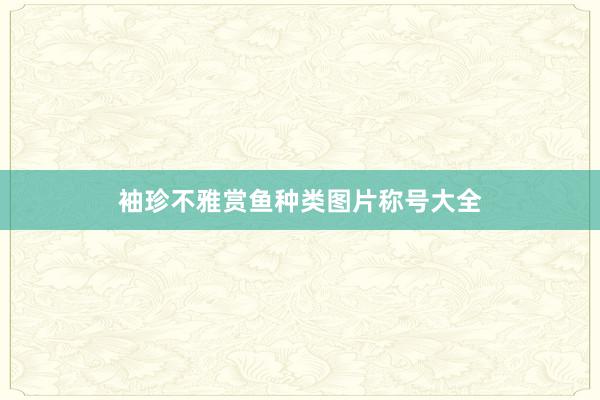 袖珍不雅赏鱼种类图片称号大全